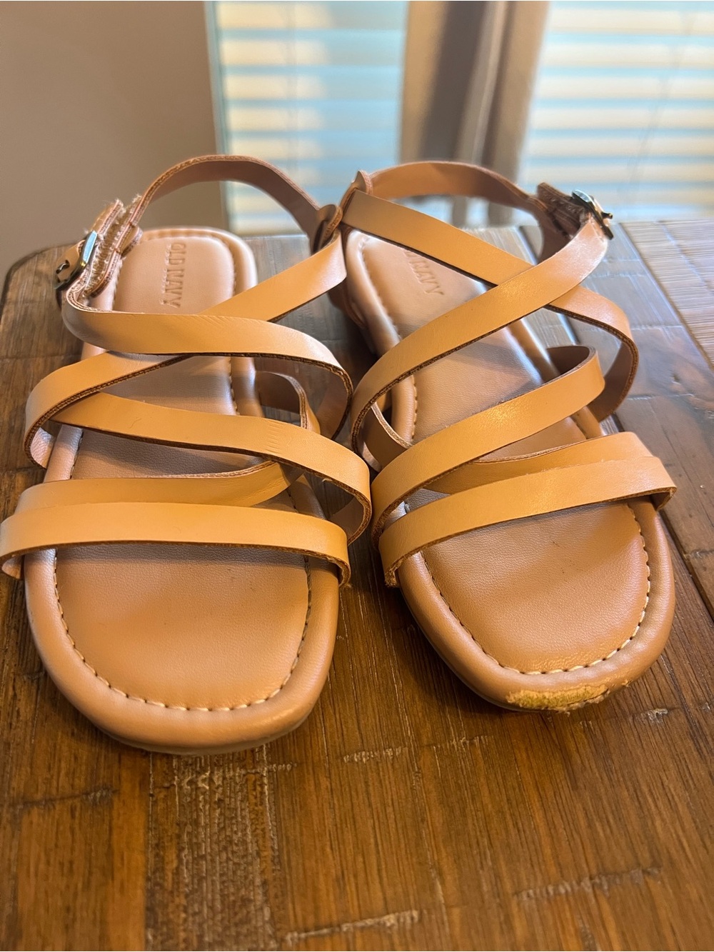 J. Crew Factory Tan Multi-Strap Girls' Sandals